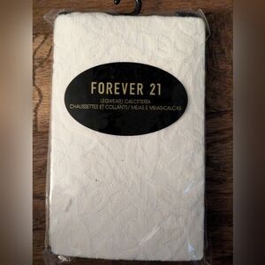 Lace Stockings Legwear, Lace Tights, Cream Floral Lace Forever 21 Size S/M New